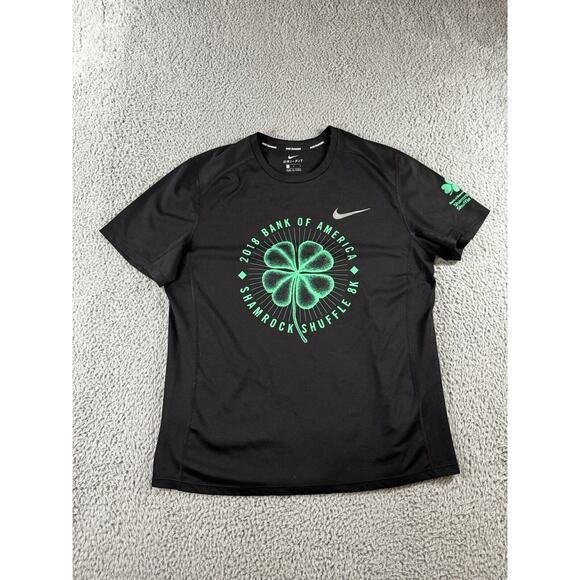 Nike T Shirt Men Large Dri Fit Bank‎ Of America Shamrock Short Sleeve Crew Neck - Picture 1 of 7